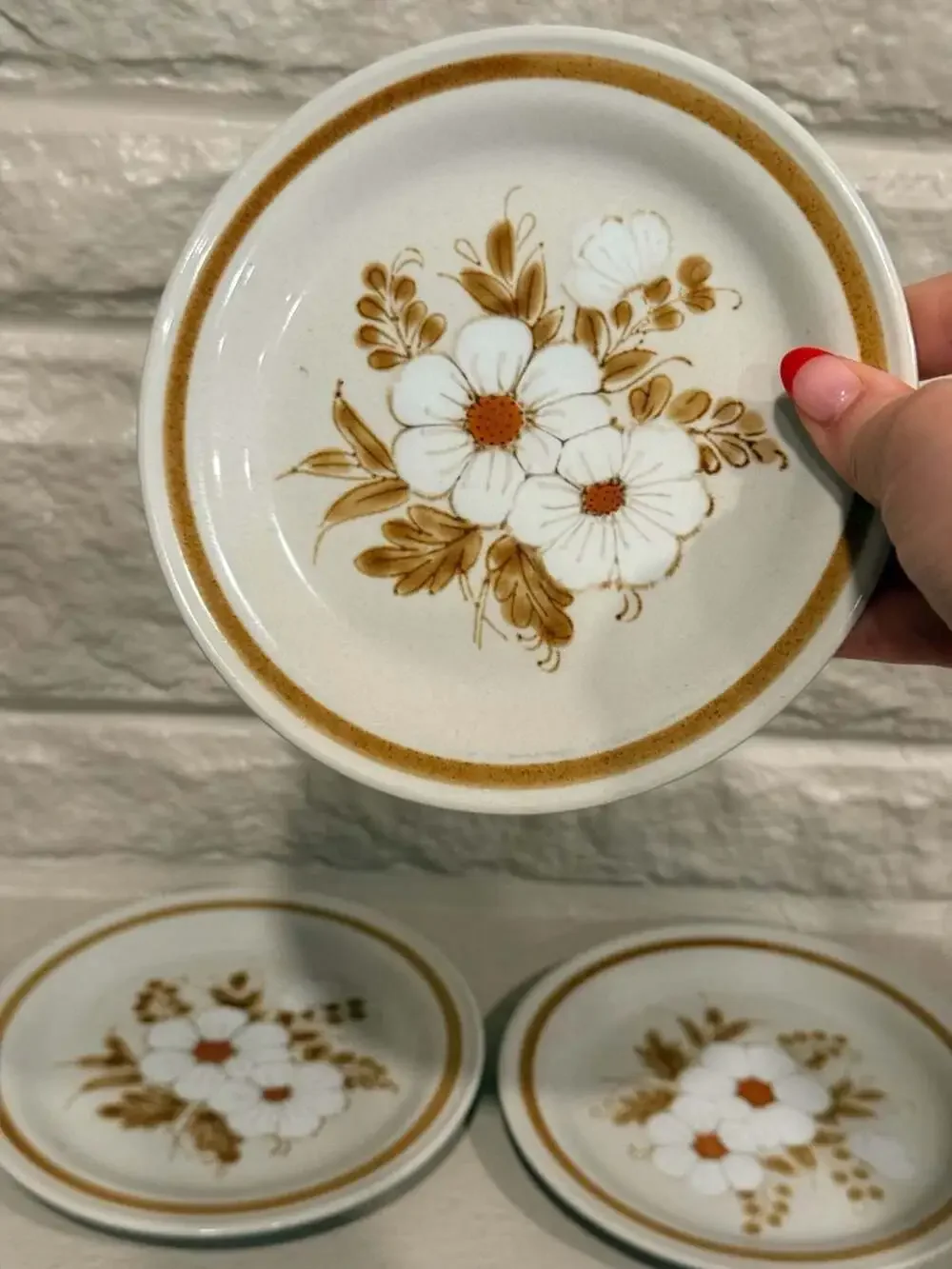 Mountain Wood Collection Dried Flowers Stoneware Small Plates Cottagecore